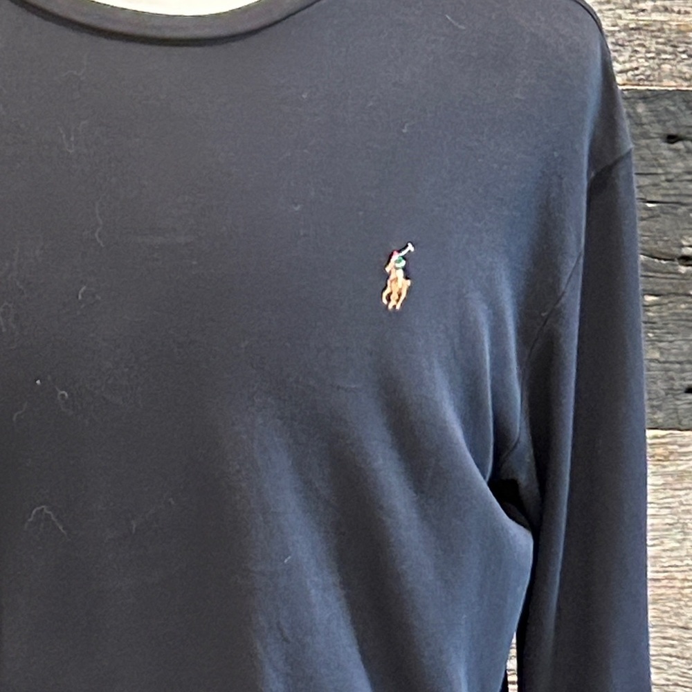 Polo by Ralph Lauren Men's Black Classic Long Sleeve Tee. Large - Picture 3 of 8